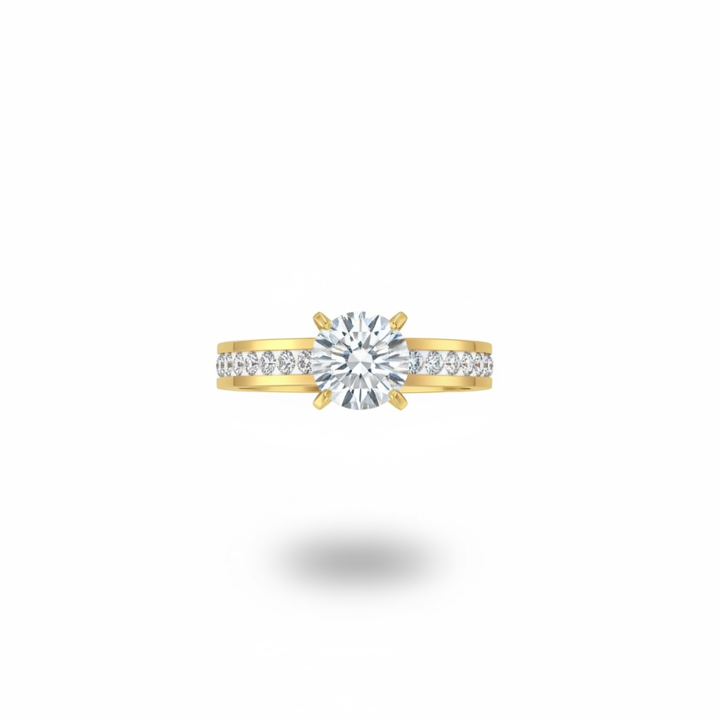 Classic Channel Solitaire Ring