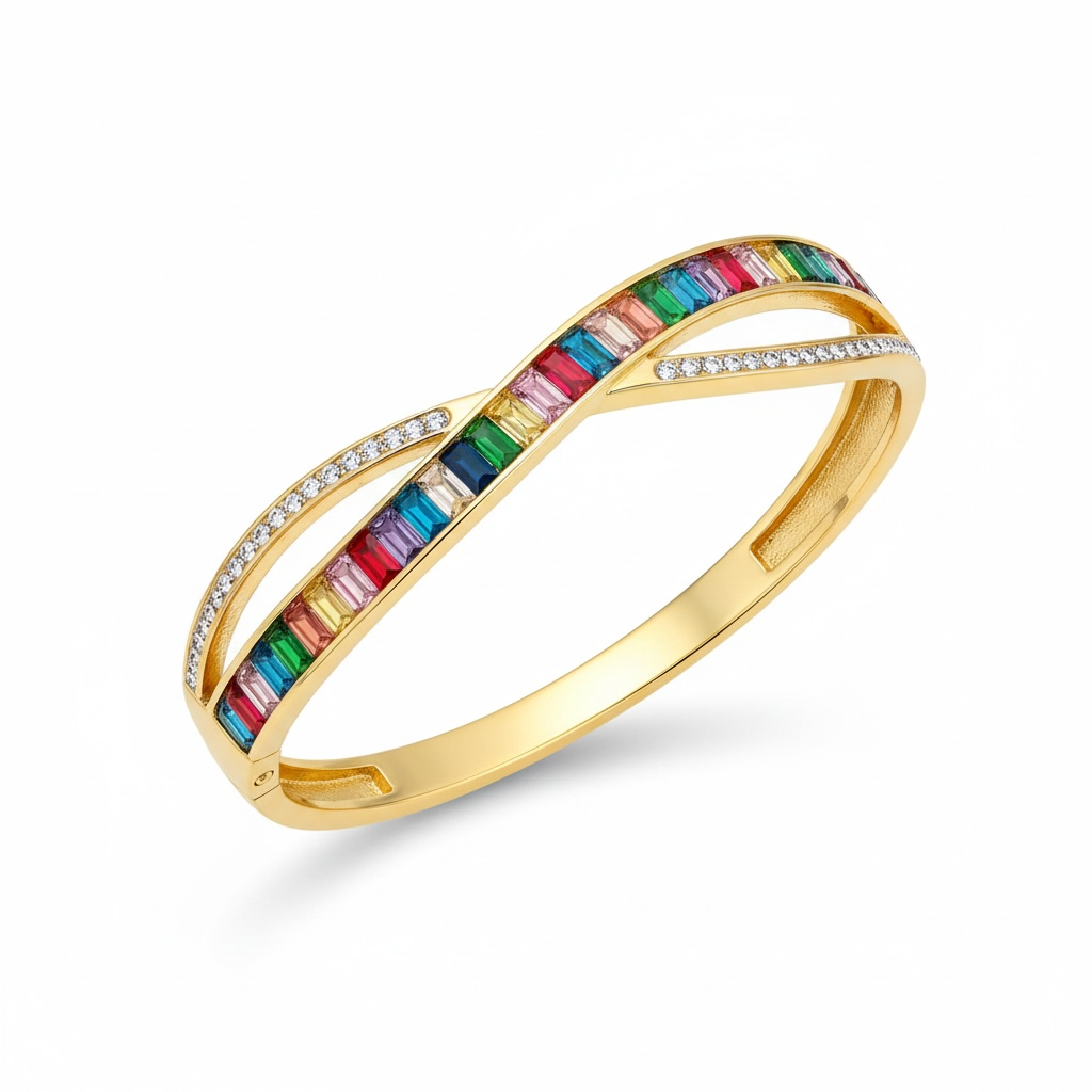 Rainbow Crossover Bangle